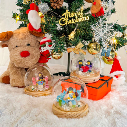 Custom Couple Mini Brick Set with Tulip Lamp — Personalized Romantic Gift