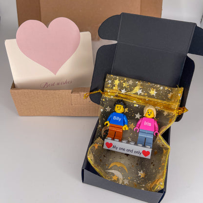 Custom Couple Mini Brick Figures Gift Set